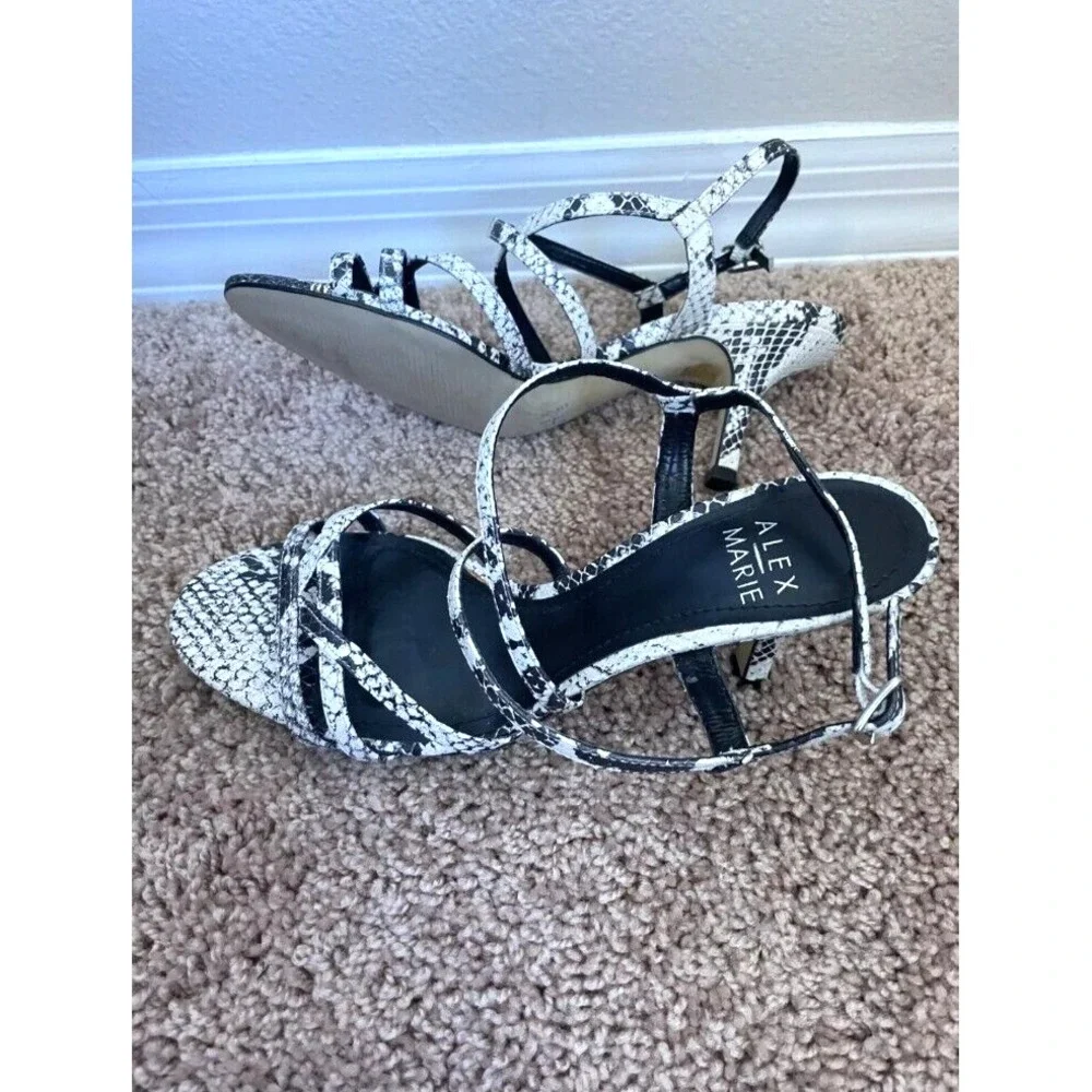 Alex Marie (Dillard's) Women's Animal Print Sandals Striped Heel Sandals Size 9M